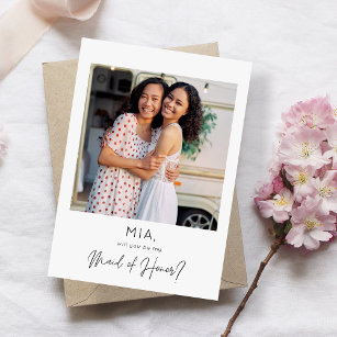 Instant Photo Be My Maid of Honour Proposal Invitation