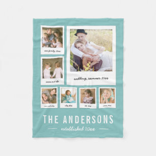Instant Photo Collage Editable Background Color Fleece Blanket