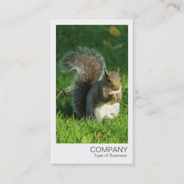 Instant Photo - Grey Squirrel Eating Nuts Business Card (Front)