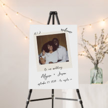 Instant Photo Handwritten Wedding Welcome Sign