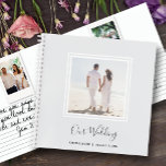 Instant Photo Message Wedding Guest Book<br><div class="desc">Guests can sign their best wishes, even add instant photos in this elegant SOFT or HARD COVER spiral-bound guest book featuring your favourite photo on the front with a double white border. Your name, date and any other info in chic lettering on the front on a pale blue background (can...</div>