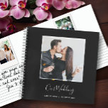 Instant Photo Message Wedding Guest Book<br><div class="desc">Guests can sign their best wishes, even add instant photos in this elegant SOFT or HARD COVER spiral-bound guest book featuring your favourite photo on the front with an inside border of any colour, we show white, and any background colour, we show black. Your name, date and any other info...</div>