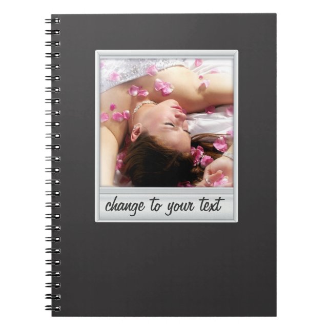 instant photo - photoframe - on black spiral notebook (Front)