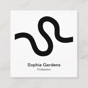 Instant Photo Style - Curvy Line 02 Square Business Card