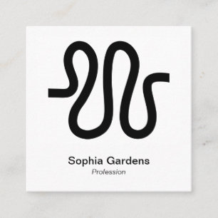 Instant Photo Style - Curvy Line Square Business Card