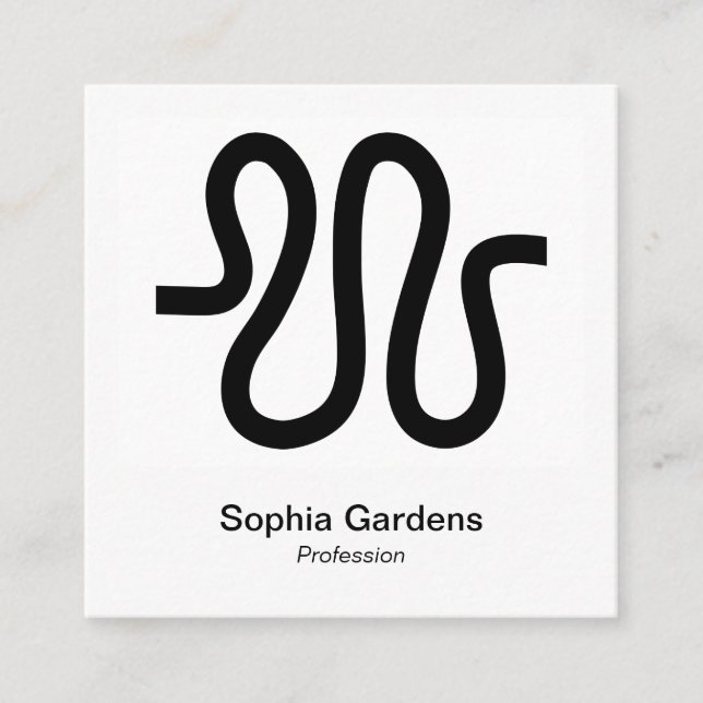 Instant Photo Style - Curvy Line Square Business Card (Front)