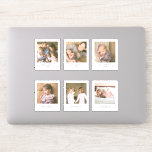 Instant Photo Style Square Multi Photo<br><div class="desc">Custom add your own photo stickers that features your own photos in a square shapes set within an instant photo style border. Personalise it by replacing the sample/placeholder photos with your own photos. For more options such as to change the font, text size/colour or the spacing between letters click the...</div>