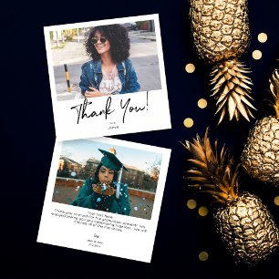 Instant Photo & Typography Thank You Card- 2 photo Invitation