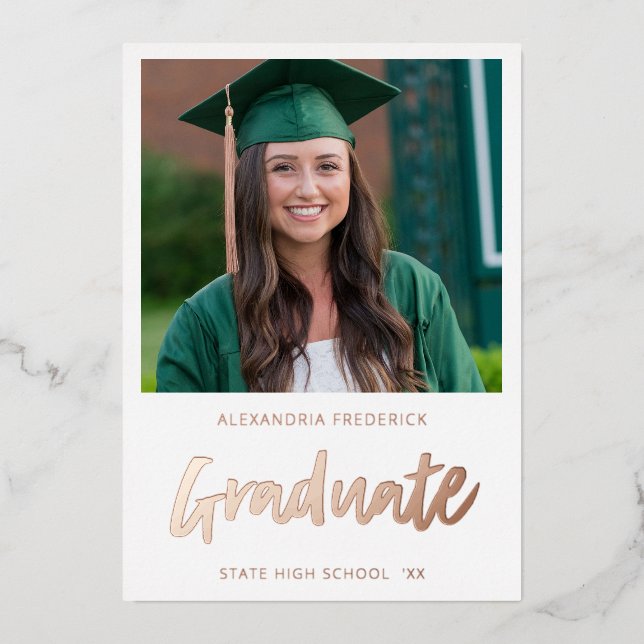Instant Photo White 2 Graduate Announcement (Front)