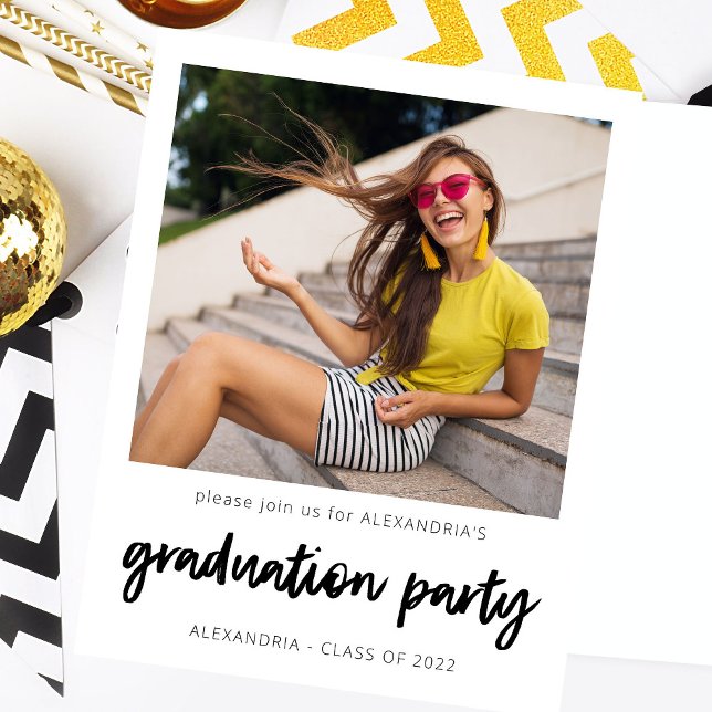 Instant Photo White 2 Graduation Party Invitation (Creator Uploaded)