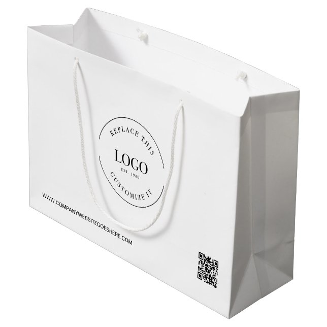 Instant QR code Custom Business logo promotional Large Gift Bag (Back Angled)