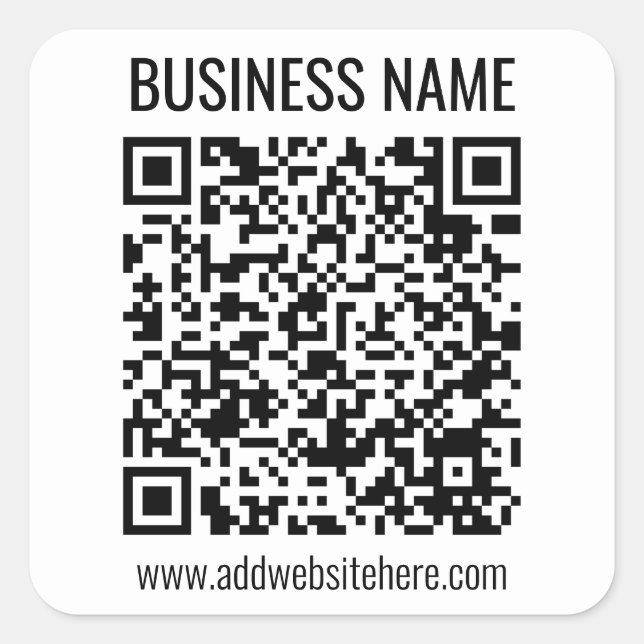 Instant QR Code (enter your website URL to change) Square Sticker (Front)