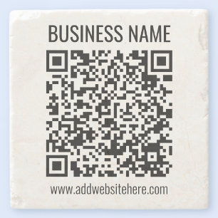 Instant QR Code (enter your website URL to change) Stone Coaster