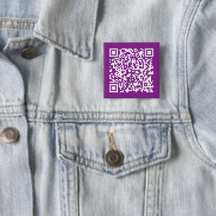 Instant QR code with Your Website URL Purple 15 Cm Square Badge