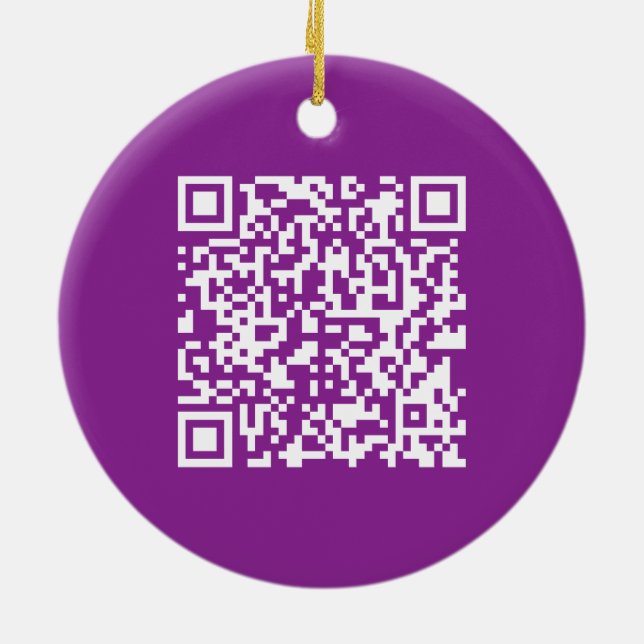 Instant QR code with Your Website URL | Purple Ceramic Tree Decoration (Back)