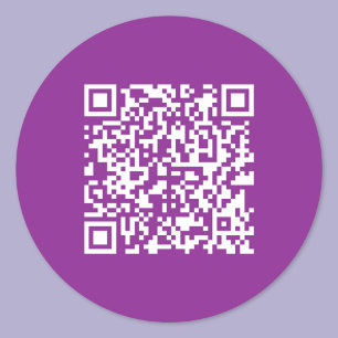 Instant QR code with Your Website URL   Purple Classic Round Sticker