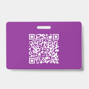 Instant QR code with Your Website URL   Purple ID Badge
