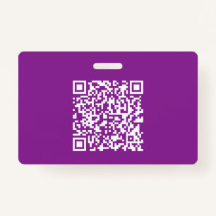 Instant QR code with Your Website URL   Purple ID Badge