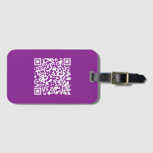 Instant QR code with Your Website URL   Purple Luggage Tag