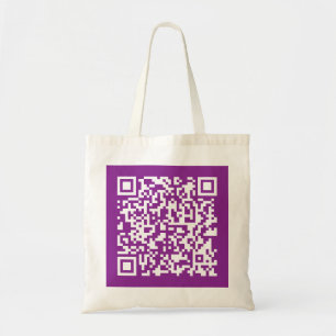 Instant QR code with Your Website URL   Purple Tote Bag