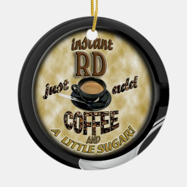 INSTANT RD - REGISTERED DIETITIAN - ADD COFFEE CERAMIC TREE DECORATION (Front)