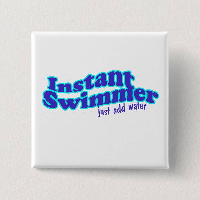 Instant Swimmer Square Button (Front)