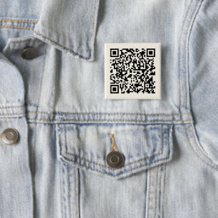 Instantly Create a QR Code Editable Off White 15 Cm Square Badge