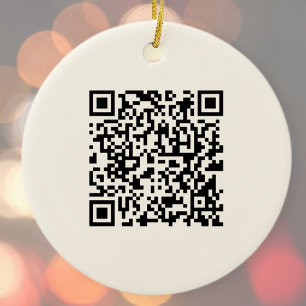 Instantly Create a QR Code   Editable Off White Ceramic Tree Decoration