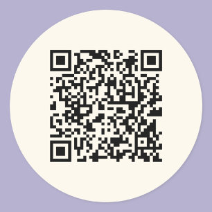 Instantly Create a QR Code Editable Off White Classic Round Sticker