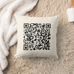 Instantly Create a QR Code   Editable Off White Cushion