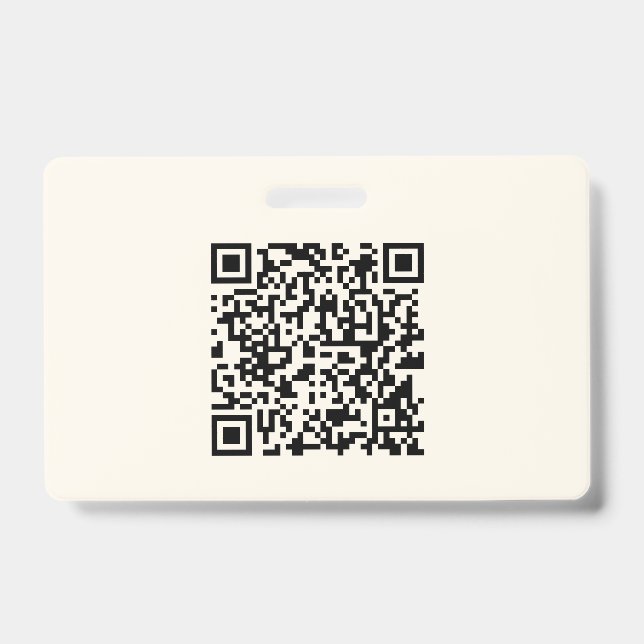 Instantly Create a QR Code | Editable Off White ID Badge (Front)