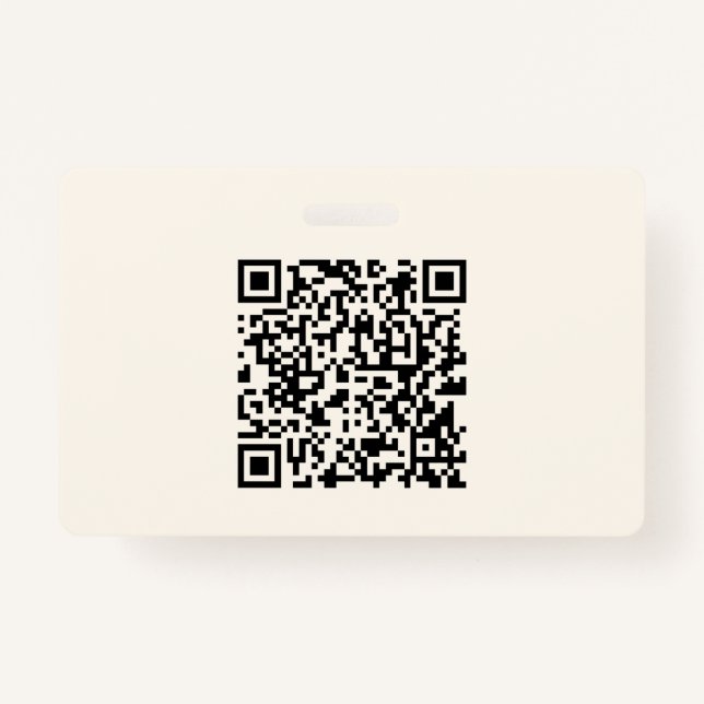 Instantly Create a QR Code | Editable Off White ID Badge (Front)