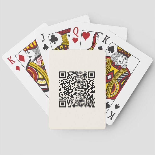 Instantly Create a QR Code | Editable Off White Playing Cards (Back)