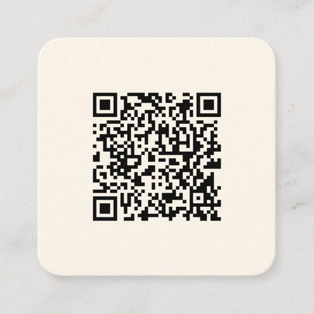 Instantly Create a QR Code | Editable Off White Square Business Card (Front)