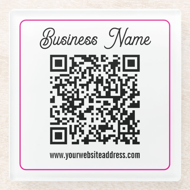 Instantly Create a Scannable QR code for Business Glass Coaster (Front)