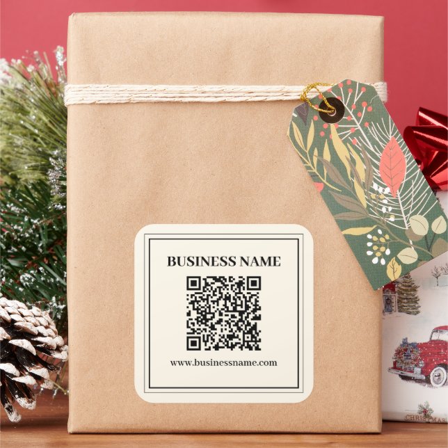 Instantly Create a Scannable QR code for Business Square Sticker (Holiday)