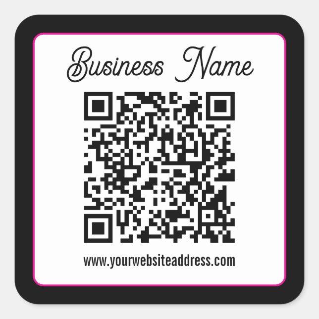 Instantly Create a Scannable QR code for Business Square Sticker (Front)