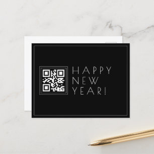 Instantly Create QR code Stylish Happy New Years Postcard