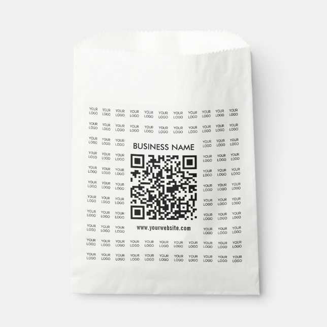 Instantly Create Scannable QR code & Logo Pattern Favour Bags (Front)