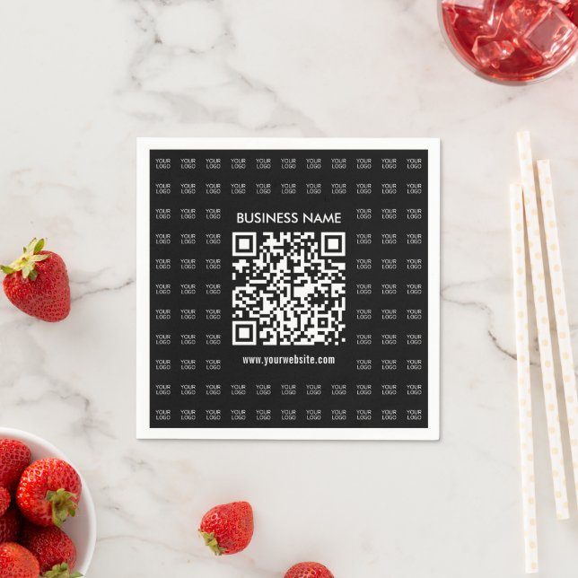 Instantly Create Scannable QR code & Logo Pattern Napkin (Insitu)
