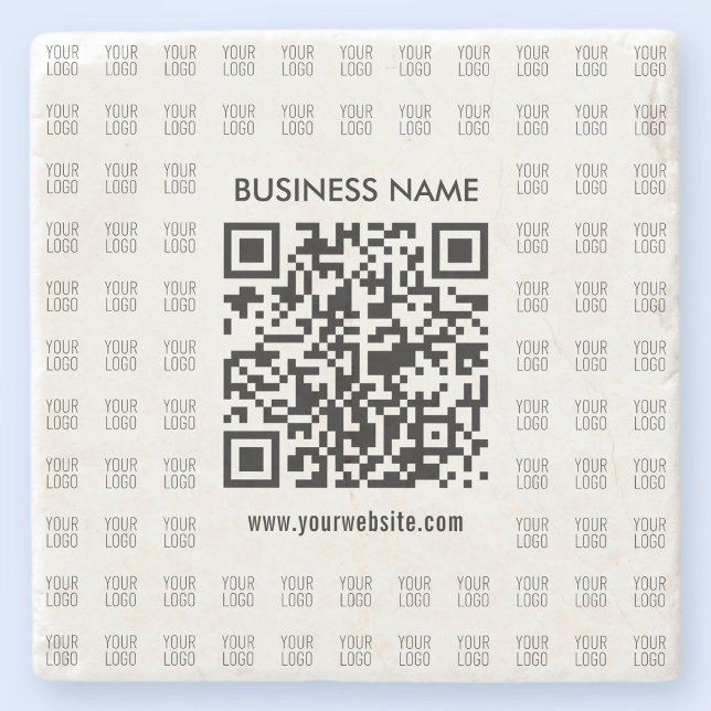 Instantly Create Scannable QR code & Logo Pattern Stone Coaster (Creator Uploaded)