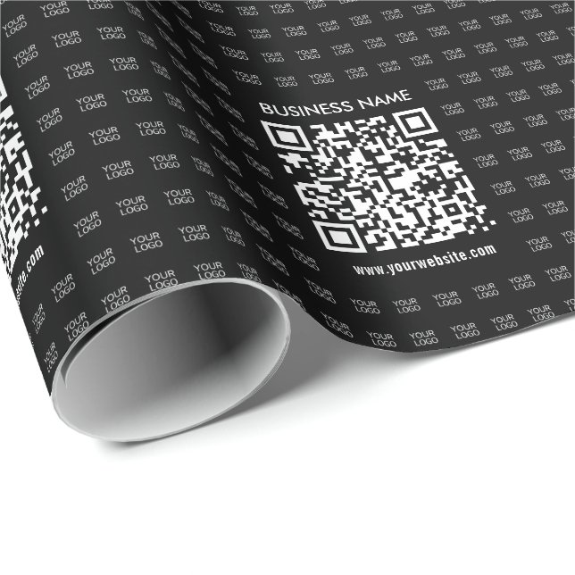 Instantly Create Scannable QR code & Logo Pattern Wrapping Paper (Roll Corner)