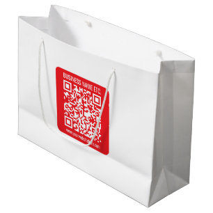 Instantly Create Your Own QR Code   Editable Red Large Gift Bag
