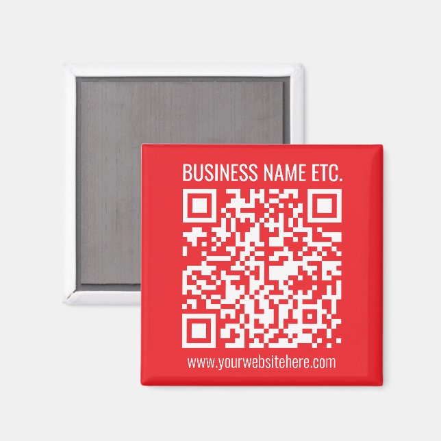 Instantly Create Your Own QR Code | Editable Red Magnet (Front/Back)