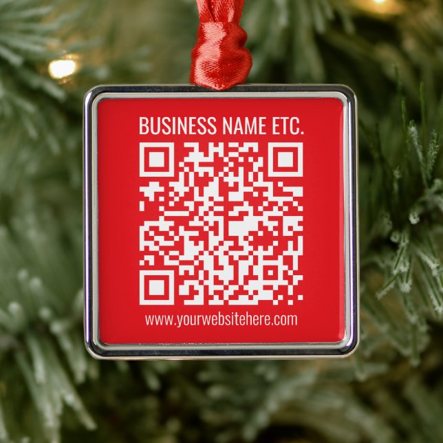 Instantly Create Your Own QR Code | Editable Red Metal Tree Decoration (Tree)
