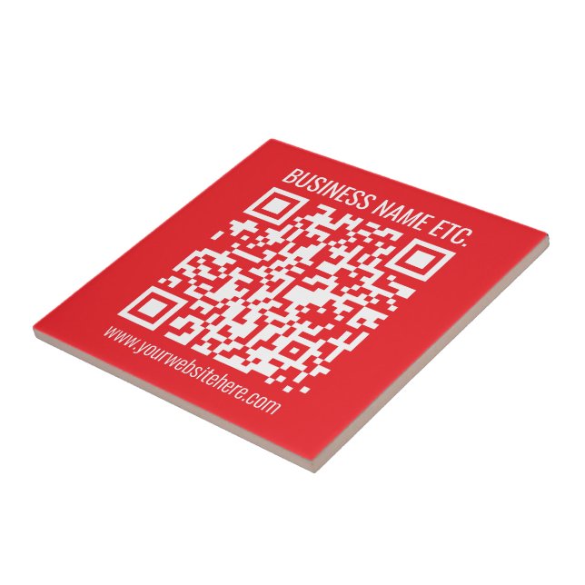 Instantly Create Your Own QR Code | Editable Red Tile (Side)