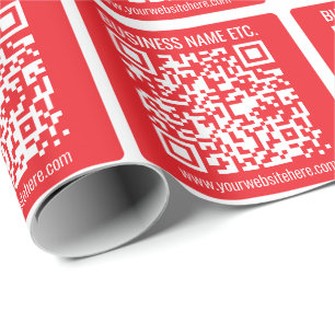 Instantly Create Your Own QR Code Editable Red Wrapping Paper