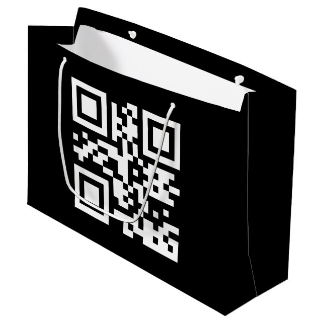 Instantly Created QR Code (by entering your URL) Large Gift Bag (Front Angled)