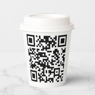 Instantly Created QR Code (by entering your URL) Paper Cups