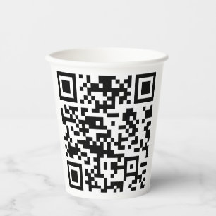 Instantly Created QR Code (by entering your URL) Paper Cups